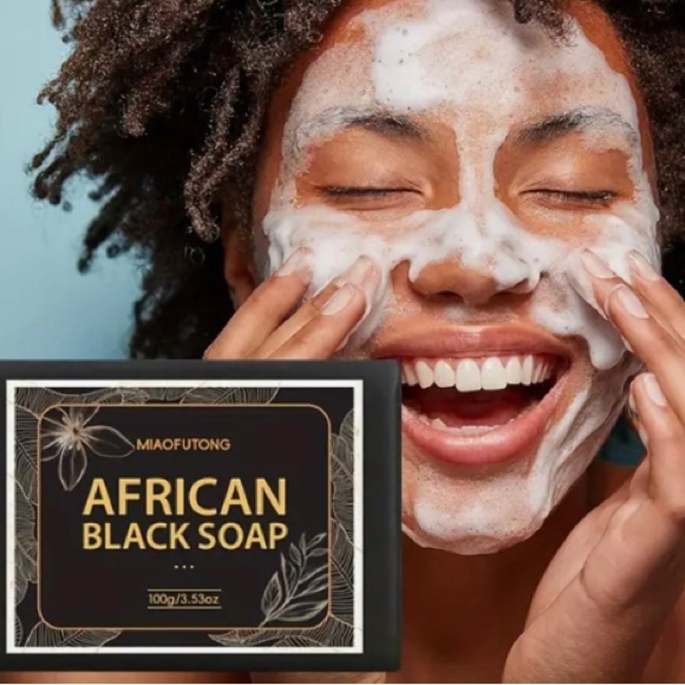 Natural black African soap that promotes healthy glowing skin